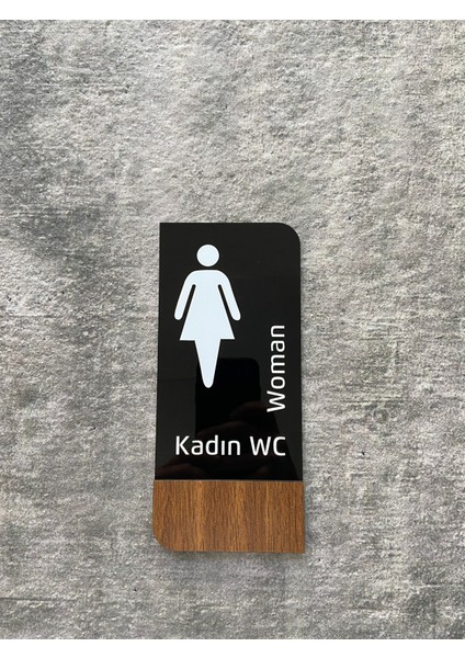 Timber Serisi Kadın Wc Yönlendirme Levhası