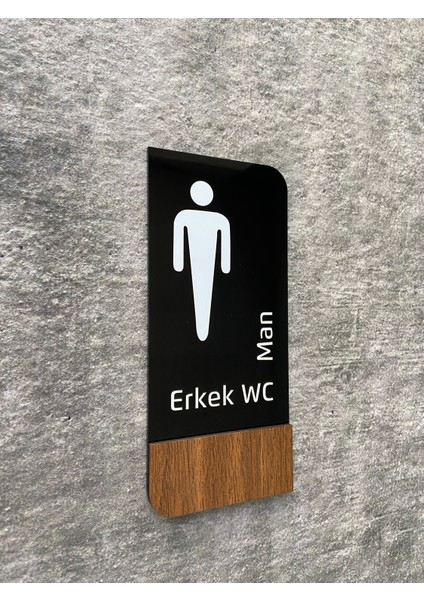 Timber Serisi Erkek Wc Yönlendirme Levhası