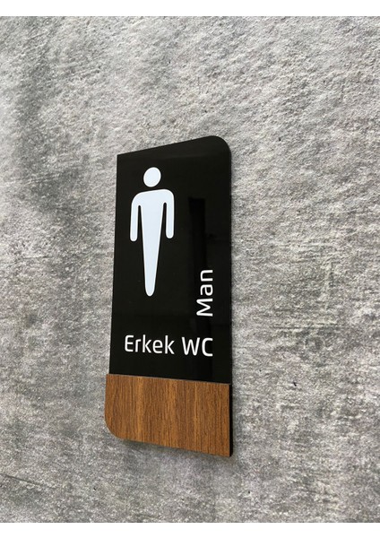 Timber Serisi Erkek Wc Yönlendirme Levhası