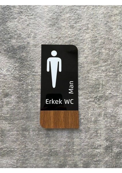 Timber Serisi Erkek Wc Yönlendirme Levhası