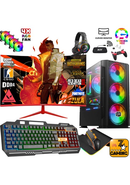 Iternal X7 Ryzen 5 3600 16GB 512GB Nvme M.2 SSD RTX3050 23.8" 165Hz Oyuncu Masaüstü Bilgisayar