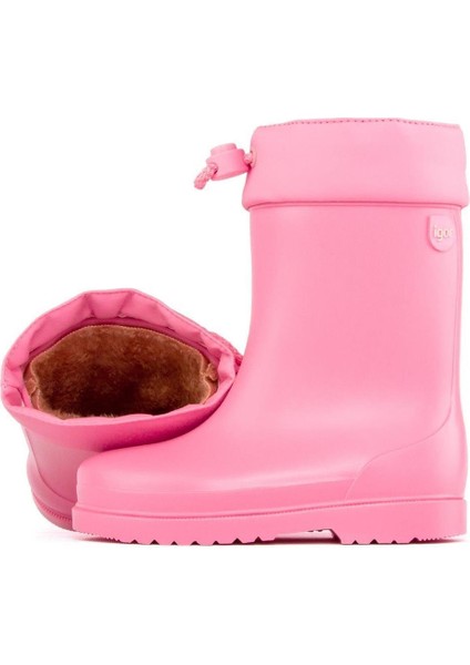 Chufo Cuello Borreguillo Çocuk Kürklü Rosa Pembe Yağmur Çizmesi W10101-010 V3