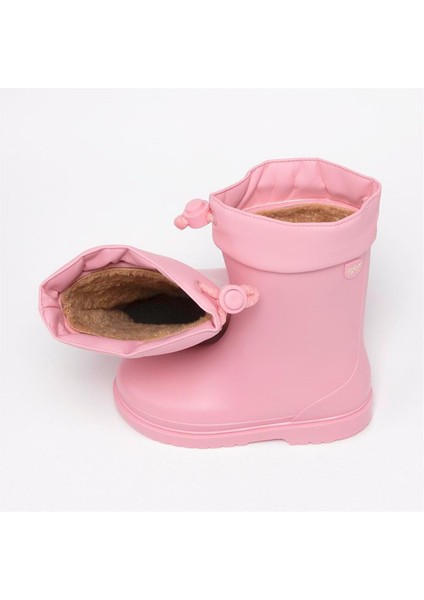 Chufo Cuello Borreguillo Çocuk Kürklü Rosa Pembe Yağmur Çizmesi W10101-010 V3