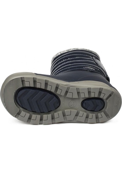 Topo Ski Charol Marino Çocuk Kürklü Lacivert Yağmur Kar Çizmesi W10168-003 V3