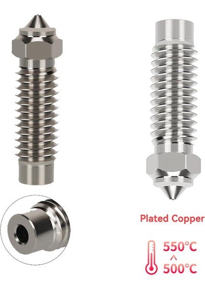 Elegoo Neptune 4 Plus-Max Krom Zirkonyum Bakır Nozzle 500°C(1.0MM)