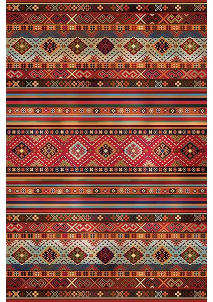 Vintage Şönil Pamuk Dokuma Taban Kilim Yıkanabilir Oturma Odası Salon Koridor Halısı