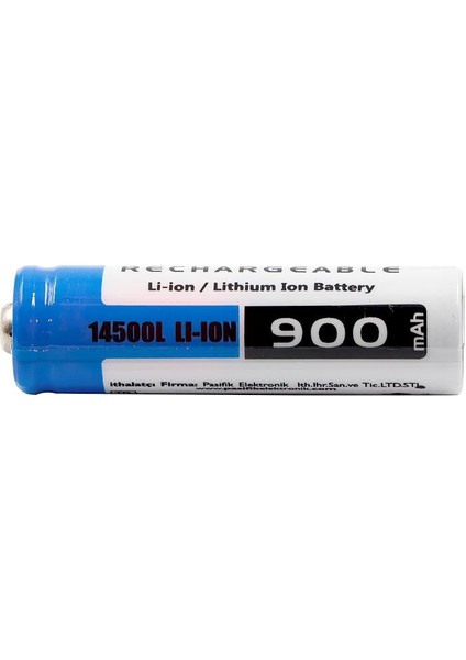 14500L 3.7V 900MAH Aa Li-Ion Şarj Edilebilir Kalem Pil
