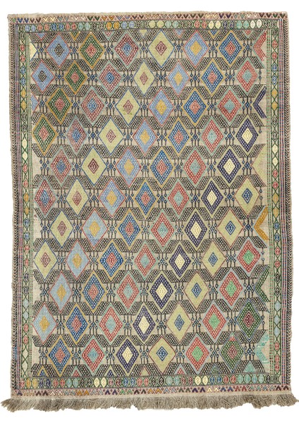 Akasya Geometrik Tasarımlı Yün Cicim Kilim 135X186 cm