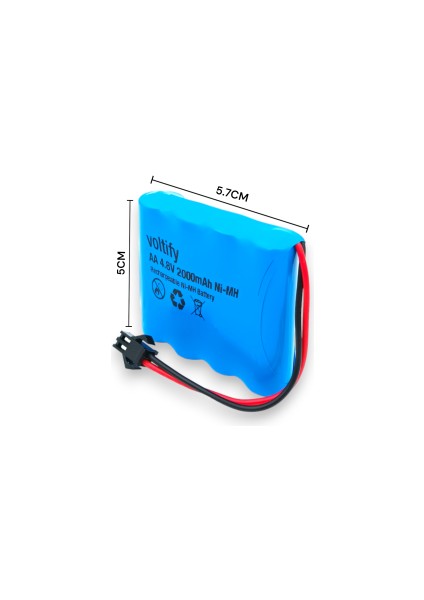 4.8V | 2000 Mah | Aa | Ni-Mh | Oyuncak Araba Pili