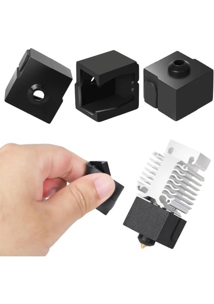 Ender 3 V3 Se Kare Blok Silikon Çorap(Siyah)