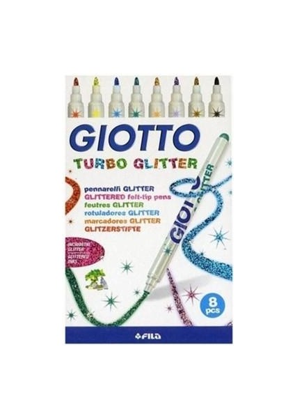 Simli Keçeli Kalem Turbo Glitter 8'li 425800