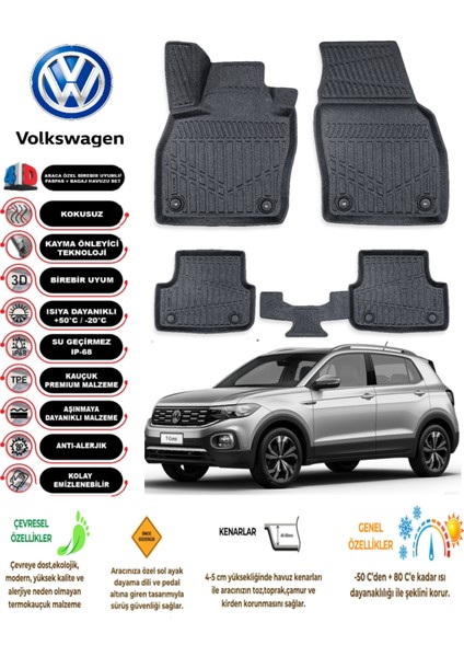 Volkswagen T-Cross 2024 Model 4d Araca Özell Havuzlu Paspas Takımı