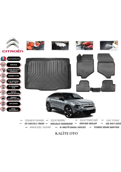 Kalite Oto Citroen C4 2024 Model 3D Bagaj Havuzu+4d Havuzlu Paspas Setii