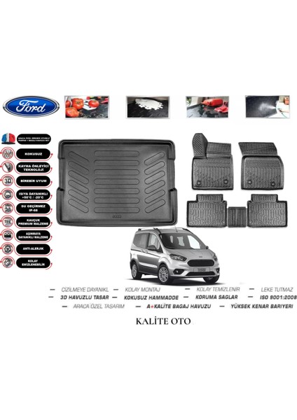 Ford Courier 2022 Model 3D Bagaj Havuzu+4d Havuzlu Paspas Setii