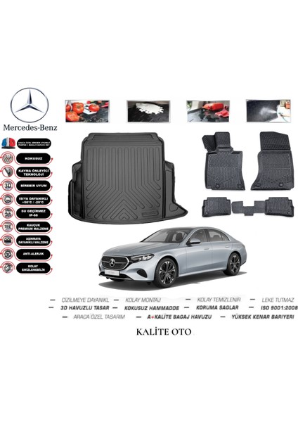 Kalite Oto Mercedes E Serisi W214 2024 Model 3D Bagaj Havuzu+4d Havuzlu Paspas Setii