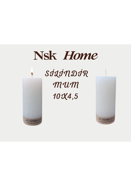 NSK Home Beyaz Silindir Mum