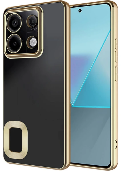 Case 4u Xiaomi Redmi Note 13 Pro 4g Kılıf Tek Kamera Çerçeveli Logo Gösteren Omega Kapak Gold