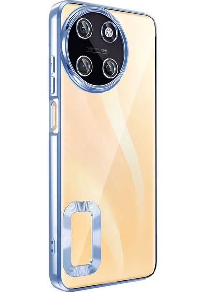 Realme 11 4g Kılıf Tek Kamera Çerçeveli Logo Gösteren Omega Kapak Sierra Mavi