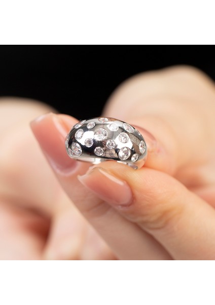Gökyüzü - Gezegenler Tasarım Silver Renk Free Size 925 Ayar Gümüş Kadın Yüzük fiyatları