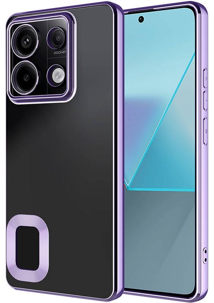 Case 4u Xiaomi Poco M6 Pro 4g Kılıf Tek Kamera Çerçeveli Logo Gösteren Omega Kapak Lila