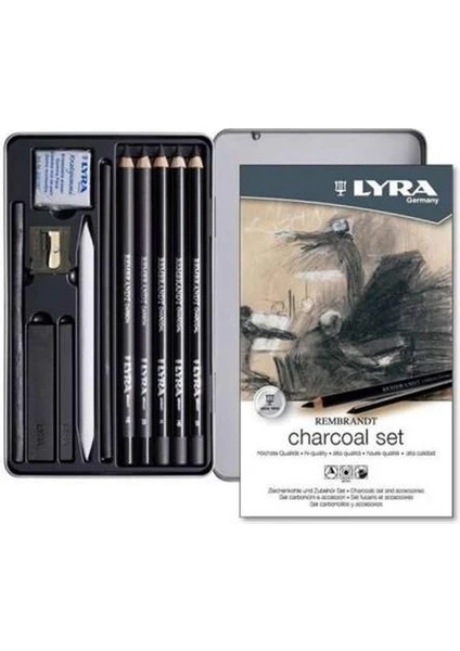 Rembrandt Charcoal 11li Metal Kutulu Karakalem Seti