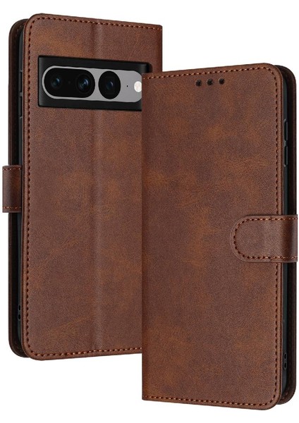 Toka ile Kart Yuvası ile Google Piksel 7 Pro Saf Renk Için Flip Case (Yurt Dışından)
