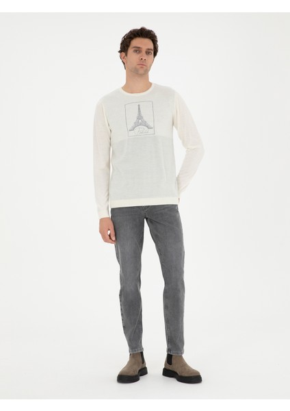 Erkek Beyaz Slim Fit Kazak 50272084-VR013 fırsatları