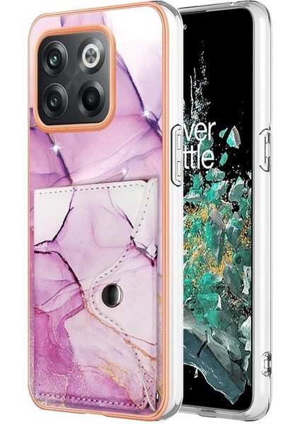 Oneplus 10T 5g Kart Yuvaları Için Kılıf Ince Cüzdan Yumuşak Tpu Tampon Mermer (Yurt Dışından)