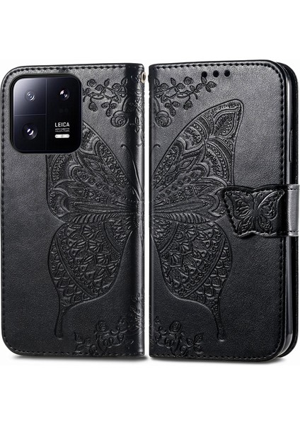 Xiaomi 13 Pro Kelebek Kanatları Narin Çiçekler Flip Darbeye Dayanıklı Deri Telefon Kılıfı ile Uyumlu (Yurt Dışından) modelleri