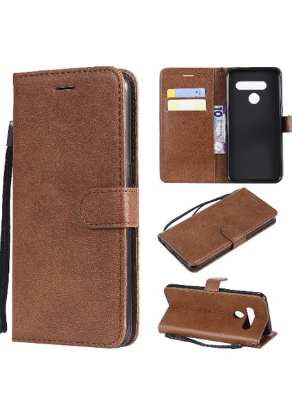 Lg V50 Klasik Düz Renk Iş Cüzdan Telefon Kılıfı Için Flip Case ile (Yurt Dışından)