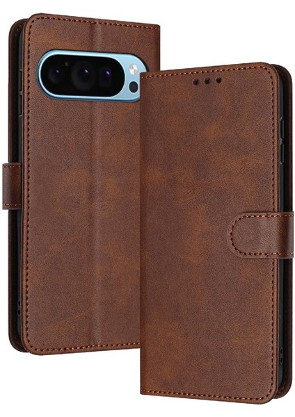 Toka Saf Kart Yuvası ile Google Piksel 9 Pu Deri Için Flip Case (Yurt Dışından)