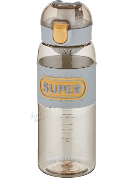 600 ml Rahat Içim Pipetsiz Kulplu Kaydırmaz Gövde Su Matarası