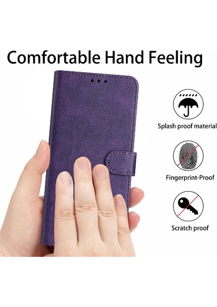 Google Piksel 8 Pro Saf Renk Kickstand Pu Deri ile Flip Case (Yurt Dışından)