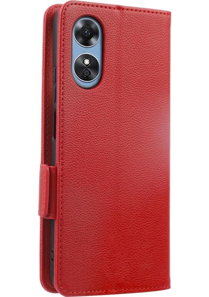 Oppo A17/A17K Manyetik Cüzdan Kart Yuvaları Için Kılıf Tutucu Pu Deri Yan (Yurt Dışından)