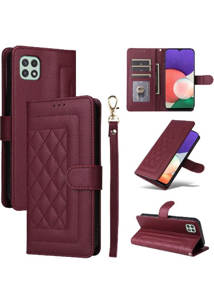 Samsung Galaxy A22 5g Için Flip Case Darbeye Basit Iş Cüzdan (Yurt Dışından)