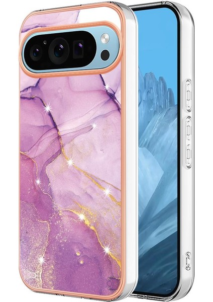 Google Piksel 9 Pro 5g Mermer Desen Ince Tpu Yumuşak Tampon Için Kılıf (Yurt Dışından)