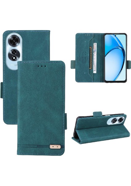 Oppo A60 4g Manyetik Karbon Fiber Deri Için Kılıf Folio Flip Case Tam (Yurt Dışından)