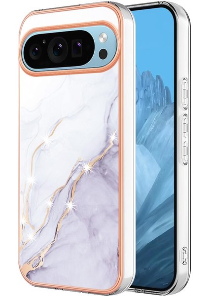 Google Piksel 9 5g Yumuşak Tampon Koruma Için Kılıf Mermer Desen Ince Tpu (Yurt Dışından)