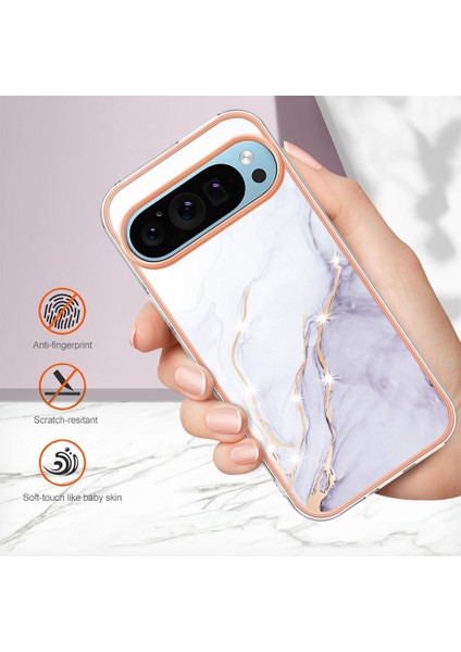 Google Piksel 9 5g Yumuşak Tampon Koruma Için Kılıf Mermer Desen Ince Tpu (Yurt Dışından) modelleri