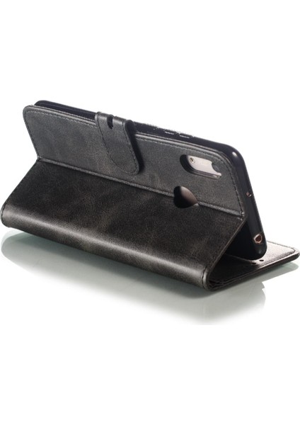 Cüzdan Kılıf Için Huawei Y6 2019 Kabartmalı Kart Tutucu Kickstand Tüm Yuvarlak (Yurt Dışından) modelleri