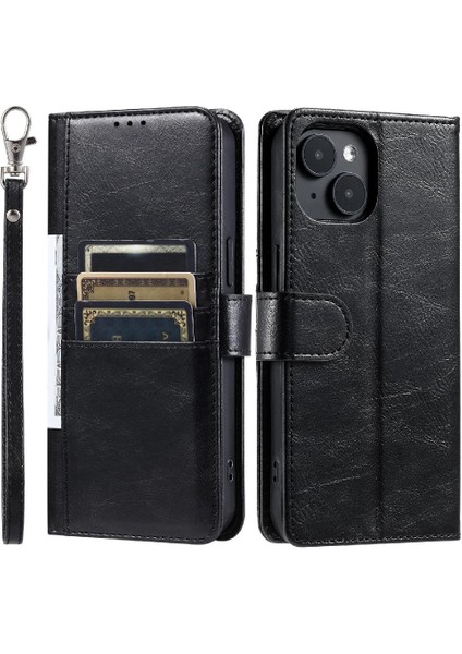 Iphone 15 Için Flip Case Artı Cüzdan Kickstand Pu Deri 6 Kart Yuvaları (Yurt Dışından)