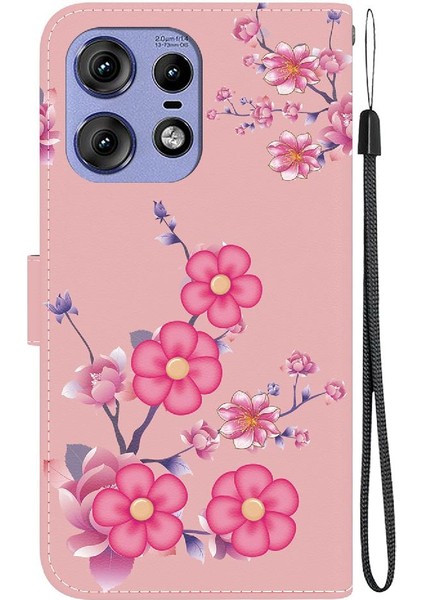 Motorola Moto Kenar 50 Pro Kart Yuvaları Için Kılıf Pu Deri Kelebek Çiçek (Yurt Dışından)