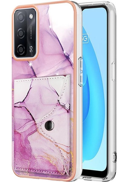 Oppo Için Kılıf A16/A16S/A54S Ince Cüzdan Mermer Yumuşak Tpu Tampon Kart Yuvaları (Yurt Dışından)
