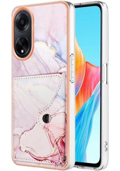 Oppo A98 Kart Yuvaları Için Kılıf Yumuşak Tpu Tampon Mermer Ince Cüzdan (Yurt Dışından)