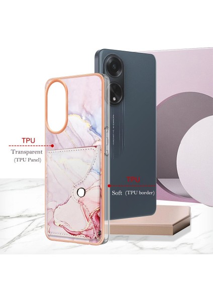 Oppo A98 Kart Yuvaları Için Kılıf Yumuşak Tpu Tampon Mermer Ince Cüzdan (Yurt Dışından) fiyatları