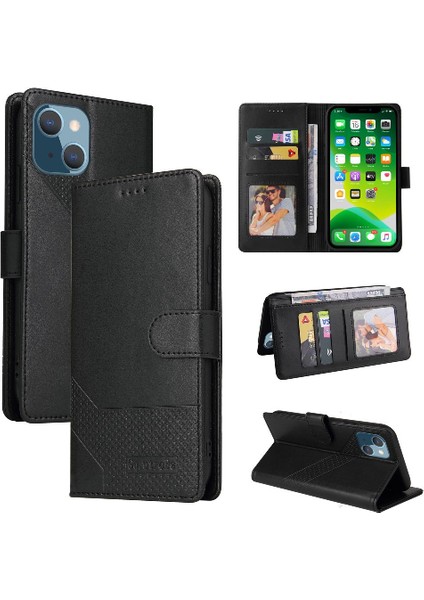 Iphone 13 Mini Üç Kart Yuvaları Premium Deri Kickstand Için Flip Case (Yurt Dışından)