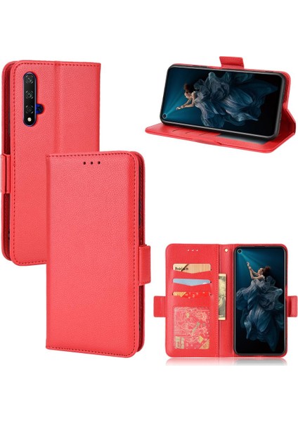 Huawei Nova 5t Manyetik Kart Yuvaları Için Kılıf Tutucu Yan Toka Cüzdan Pu (Yurt Dışından)