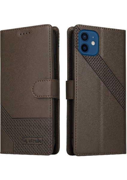 Iphone 12 Için Flip Case Pro Kickstand Üç Kart Yuvaları Premium Deri (Yurt Dışından)
