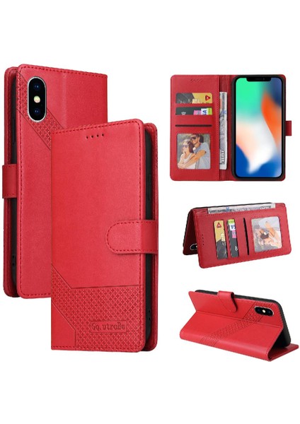 Iphone x Üç Kart Yuvaları Premium Deri Kickstand Için Flip Case (Yurt Dışından)