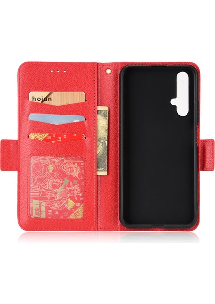 Huawei Nova 5t Manyetik Kart Yuvaları Için Kılıf Tutucu Yan Toka Cüzdan Pu (Yurt Dışından)